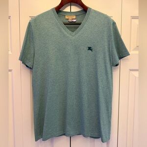 Burberry Men's Heather Green V-Neck T-Shirt